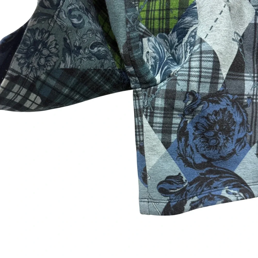 Versace‎ Kids Mixed Print Greca Waistband Shorts Blue Green 4Y Made in Italy